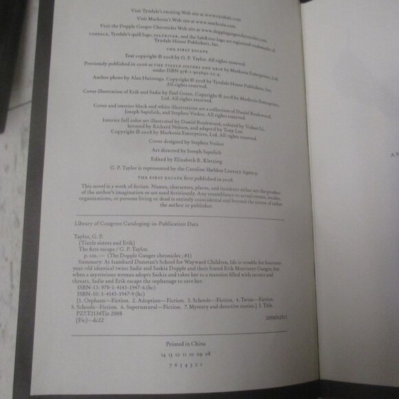 The First Escape (The Doppleganger Chronicles) (2008, GP Taylor) Hardcover - Picture 2 of 8
